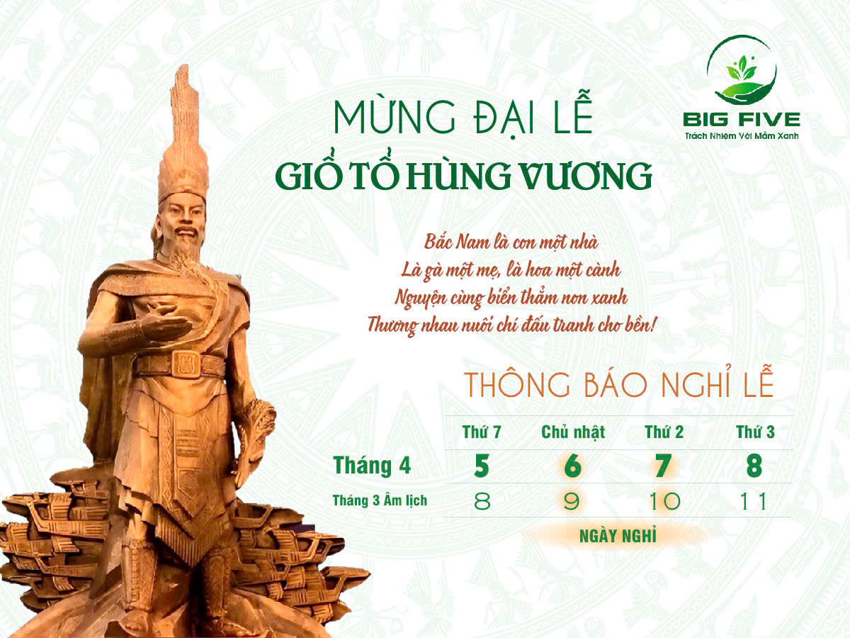 THÔNG BÁO NGHỈ LỄ GIỖ TỔ HÙNG VƯƠNG